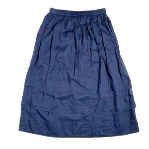 J.Crew Navy Tiered Midi Skirt Size Medium